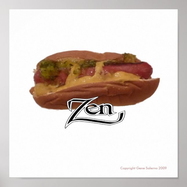 Hot Dog Zen Poster (Front)