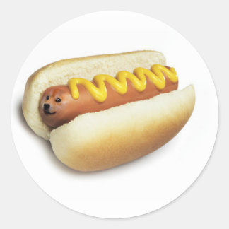Hot Doge Meme Classic Round Sticker