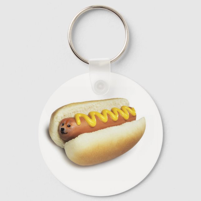 Hot Doge Meme Key Ring (Front)