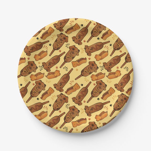Hot Doggies Paper Plate (Front)