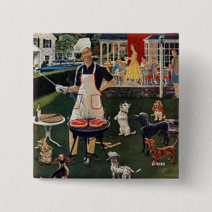 Hot Dogs 15 Cm Square Badge