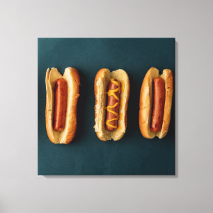 Hot Dogs and Buns Canvas Print