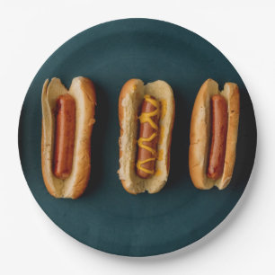 Hot Dogs and Buns Paper Plate