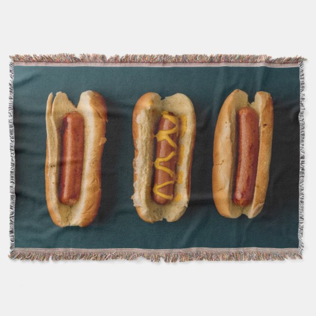 Hot Dogs and Buns Throw Blanket (Front)