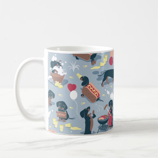 Hot dogs and lemonade summer dachshund dog  coffee mug (Left)