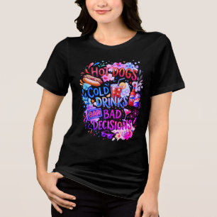 Hot Dogs Bad Decisions Tri-Blend Shirt