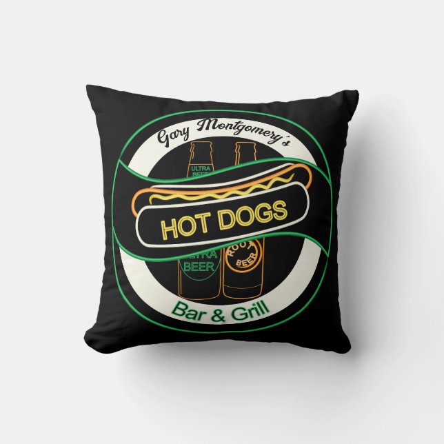 Hot Dogs & Beer Bar & Grill Cushion (Front)