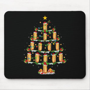 Hot Dogs Christmas Tree Lights Funny Fast Food Hot Mouse Mat