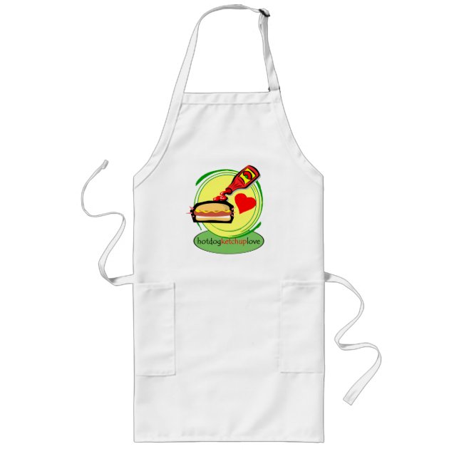 Hot Dogs & Ketchup Long Apron (Front)