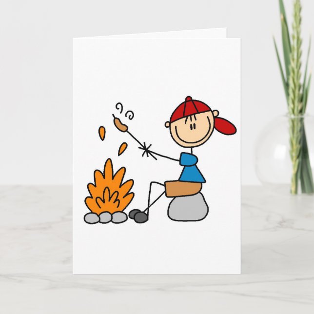 Hot Dogs On Campfire Card (Front)