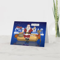 Hot Dogs, Onions, Bun, Christmas Card - Santa And
