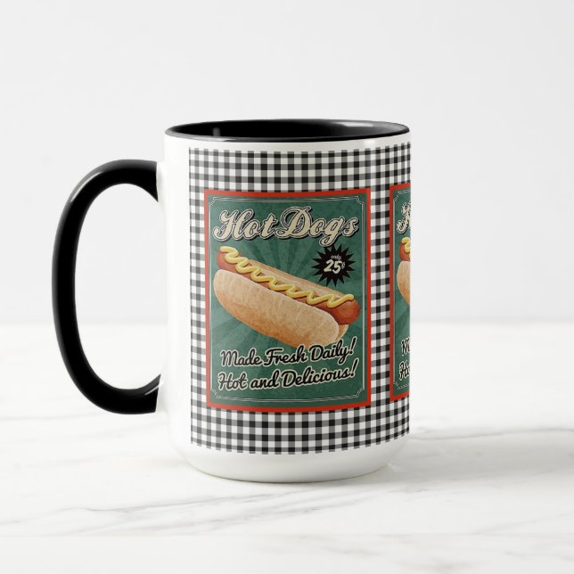 Hot Dogs Retro Mug (Left)