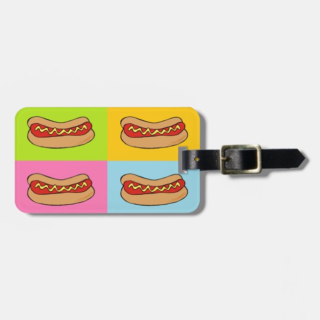 hot dogs tiled design luggage tag (Front Horizontal)