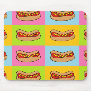 hot dogs tiled design mouse mat