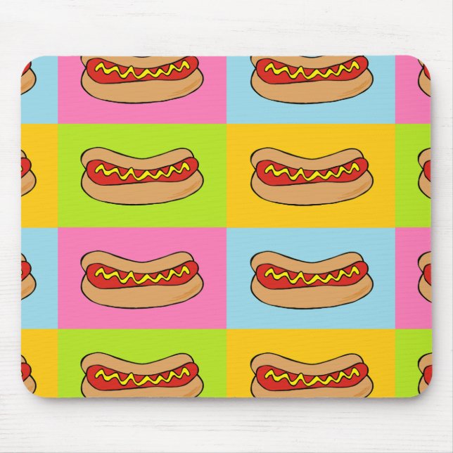 hot dogs tiled design mouse mat (Front)
