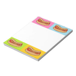 hot dogs tiled design notepad