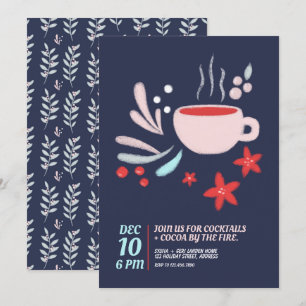 Hot Drink in Pastel Mug Cosy Holiday Invitation