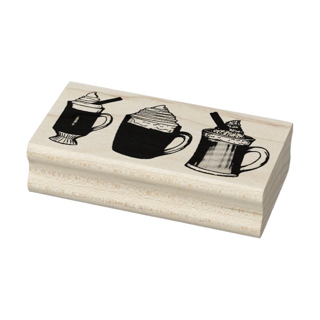 Hot Drinks Egg Nog Cocoa Buttered Rum Beverage Rubber Stamp (Stamp)