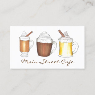 Hot Eggnog Cocoa Buttered Rum Coffee Shop Cafe Business Card