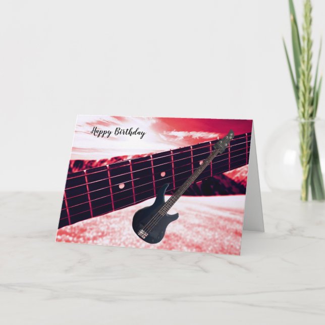 Hot Electric Guitar Birthday Card (Front)
