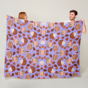 Hot fall drink fleece blanket