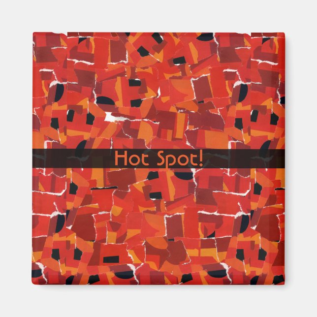Hot Faux Mosaic Collage Magnet (Front)