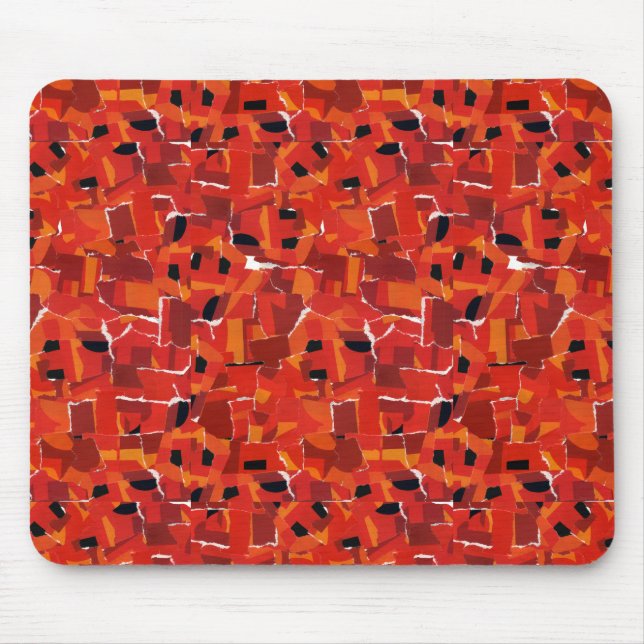 Hot Faux Mosaic Collage Mouse Mat (Front)