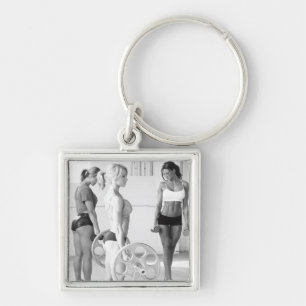 Hot Female Fitness Girl Key Ring