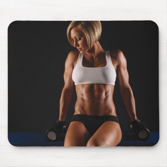 Hot Female Fitness Girls Mouse Mat (Front)
