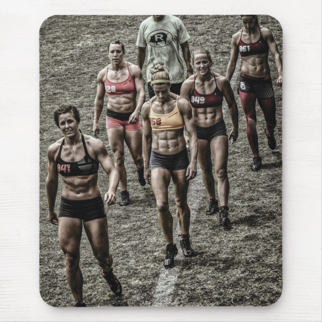 Hot Female Fitness Girls Mouse Mat (Front)