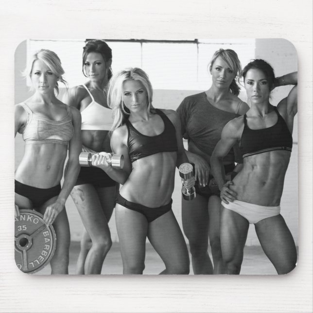 Hot Female Fitness Girls Mouse Mat (Front)