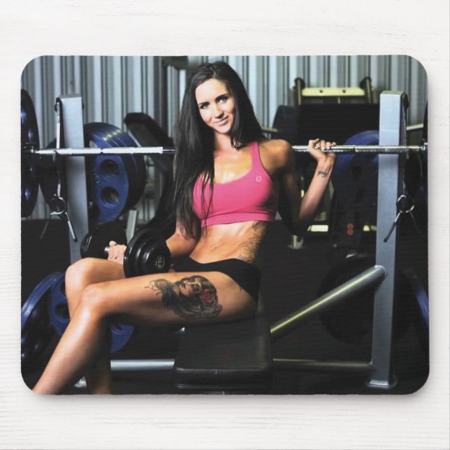 Hot Female Fitness Girls Mouse Mat (Front)