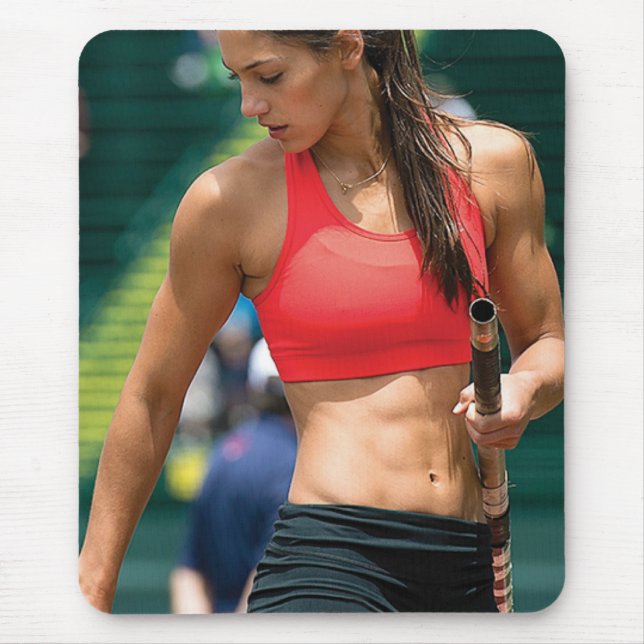 Hot Female Fitness Girls Mouse Mat (Front)