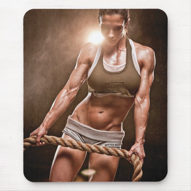 Hot Female Fitness Girls Mouse Mat (Front)