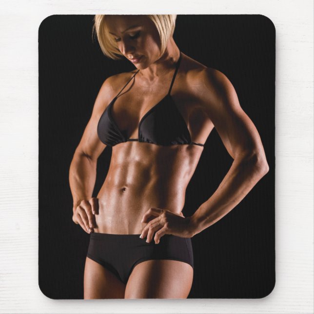Hot Female Fitness Girls Mouse Mat (Front)