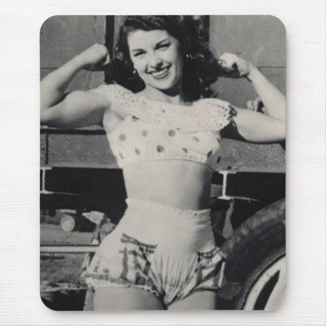 Hot Female Fitness Girls Mouse Mat (Front)