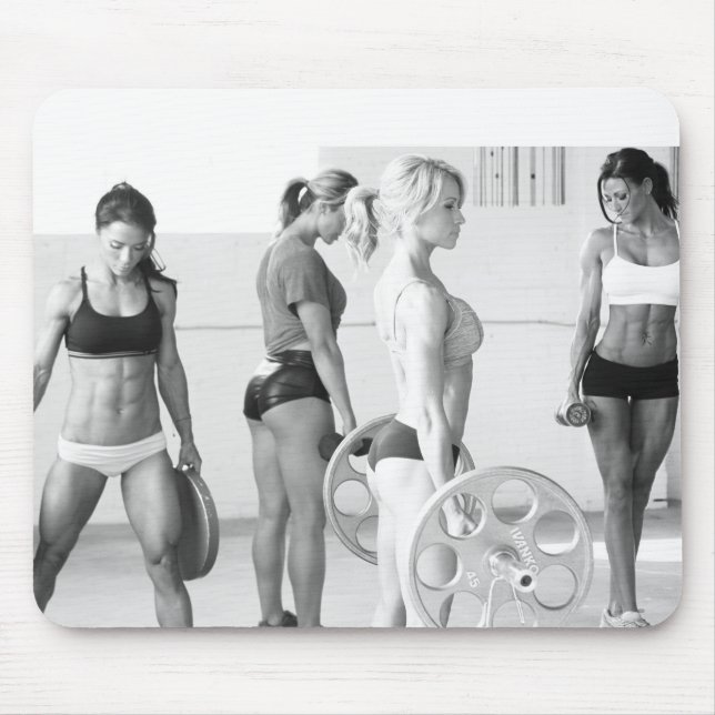 Hot Female Fitness Girls Mouse Mat (Front)