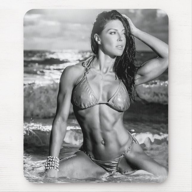 Hot Female Fitness Girls Mouse Mat (Front)