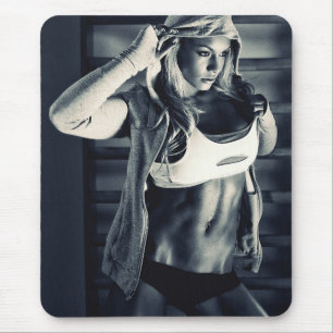 Hot Female Fitness Girls Mouse Mat