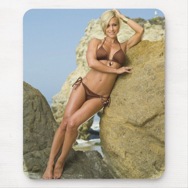 Hot Female Fitness Girls Mouse Mat (Front)