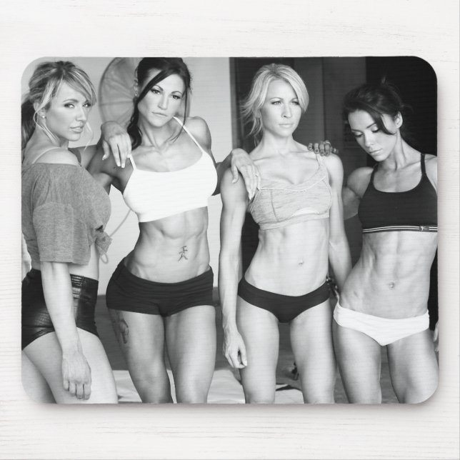 Hot Female Fitness Girls Mouse Mat (Front)