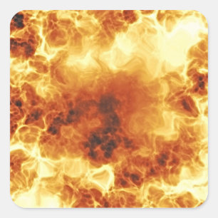 Hot Fiery Exploding Flames Square Sticker