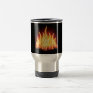 HOT FIRE FLAMES VECTOR GRAPHIC TRAVEL MUG