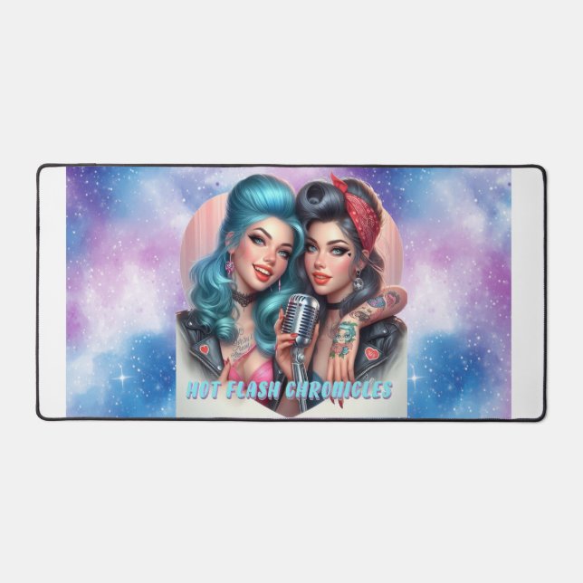 Hot Flash Chronicles Retro Large Gaming Mousepad Desk Mat (Front)