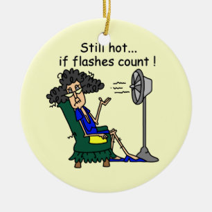 Hot Flash Humour Ceramic Tree Decoration