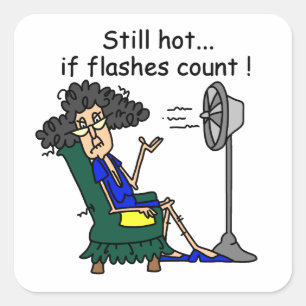 Hot Flash Humour Square Sticker