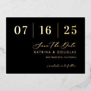 Hot Foil Save The Date Announcement Wedding Card