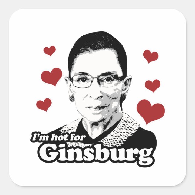 Hot for Ginsburg Square Sticker (Front)
