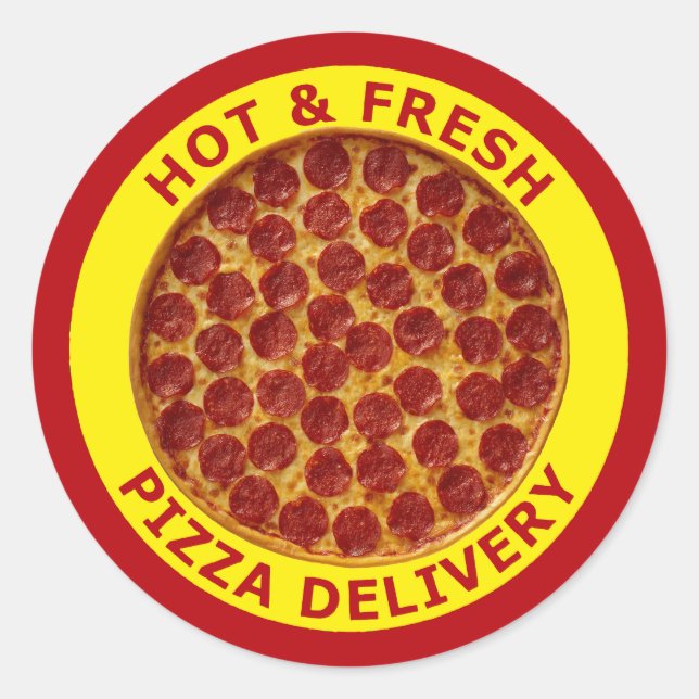 Hot & Fresh Pizza Delivery Classic Round Sticker (Front)