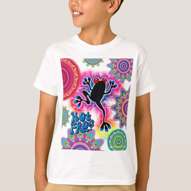 Hot Frog Surf Boho Psychedelic long sleeveT shirt. T-Shirt (Front)